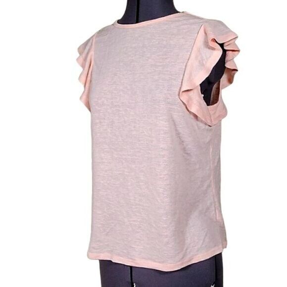 a new day Pink Ruffle Sleeveless Top Sz S - Picture 2 of 7